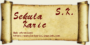 Sekula Karić vizit kartica